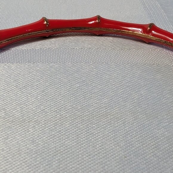 BRACELET BANGLE RED METAL BAMBOO STYLE WOMAN FASHION WEAR WOMEN CASUAL JEWELRY - Picture 10 of 15
